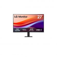 ECRAN LG 27"  Noir VA 16:9 5ms 1920x1080 100Hz 250cd/m2 Incurvé 1500R HDR 10 HDMI USB Type-C Sortie Casque Black Stabilizer Mode Lecture Pied inclinable