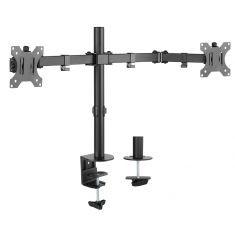 Support moniteur double D2 13-32" Poids max 8 kg - VESA 100 Bras à fixer ou serrer - inclinable et rotatif