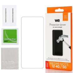 Verre trempé : Protection écran - dureté 9H (9 fois plus résistant) - anti-rayures - anti-bulles d'air - ultra-résistant - compatible pour REDMI NOTE 12 4G