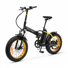 Vélo électrique pliable Argento MiniMax Jaune Moteur Bafang 36V/250W/60Nm , Batt 36V 10.4Ah, Dérailleur Shimano 7 vitesses. 25Km/h Pneu 20" 