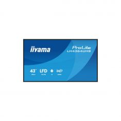 IIYAMA LFD 43" dalle VA 4K UHD 3840x2160 16:9 24/7 2xHDMI USB-C 2xUSB HPs 500cd/m² 6.5ms VESA 300x300 Paysage/portrait LH4364UHS-B1AG