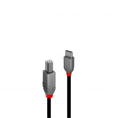 Câble USB 2.0 Type C vers B, Anthra Line, 0.5m