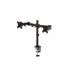FELLOWES BRAS PORTE-ECRANS DOUBLE REFLEX pour 2 écrans jusqu'à 27", Hauteur et Profondeur Ajustables, Norme VESA, Noir, 8502601
