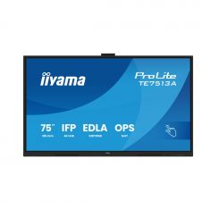 IIYAMA LFD 75" dalle IPS anti-reflet 40 pts 3840x2160 450cd/m² 8ms Tactile interactif 2xHPs DisplayPort 2xHDMI 2xUSB-C 5xUSB-HUB OPS Slot paysage certifié EDLA 