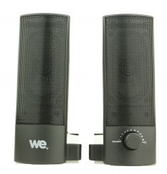 Enceinte PC WE 2.0 RMS 2 x 2.5W , transformable en barre de son, connection en USB, Jack stéréo 3.5 mm Interrupteur on/off