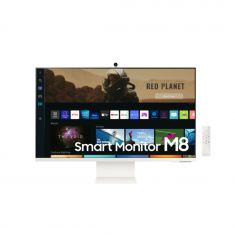 ECRAN 32" SAMSUNG LS32BM801UU Smart Monitor M8 3840 x 2160 4K 4ms 400cd/m² 3000:1 HDR10 HDMI USB-C Bluetooth Wifi 60Hz Rég Incli Haut Webcam télécomande