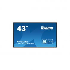 IIYAMA LFD 43" dalle IPS 4K UHD 3840x2160 16:9 24/7 VGA 3xHDMI USB  HPs 500cd/m² 8ms VESA 200x200 Paysage/portrait, Media Player LH4341UHS-B2