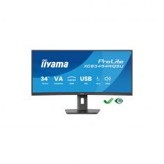 Ecran IIYAMA 34" Noir VA 21:9 incurvé 1500R 3440x1440 UWQHD 0.4ms 120Hz 350 cd/m² HPs 2xHDMI DP 4xUSB (2x3.2 2xType C) 15cm pied réglable en hauteur TCO