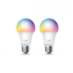 Pack de 2 ampoules connectées WiFi multicolores E27 2500K à 6500K 220V-240V 50/60 Hz Équivalent 60W 2.4 GHz IEEE 802.11b/g/n classe énergétique E