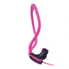 Ecouteurs sport filaire Rose Arceau tour de cou toucher doux Microphone intégré bouton on off