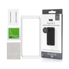 PACK 3 verres trempés - anti-rayures - anti-bulles d'air - ultra-résistant - dureté 9H (9 fois plus résistant) - compatible pour IPHONE 15