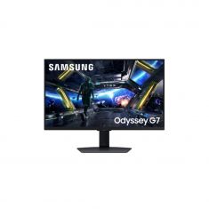 Ecran 27'' Samsung Gaming ODYSSEY G7 Noir IPS 144Hz 1ms 3840X2160 350 cd/m² 2xHDMI DP 2xUSB LAN HPs Smart TV Pied reglable en hauteur Inclinable Pivotable