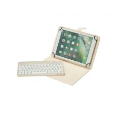WE POP Etui tablette+ Clavier Bluetooth WE Etui Universel 9-11'' Compatible Android/iOS/Windows Beige