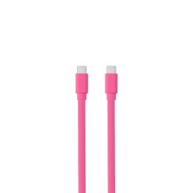 Câble USB-C mâle/USB-C mâle plat 1 m - Charge 60W (3A/20V) - USB 2.0 - fuchshia - ne s'emmêle pas