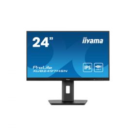 Ecran IIYAMA 24'' Ultra mince Noir IPS 1920x1080 100Hz 1ms 300cd/m² HDMI DP USB-C dock USB-C 3xUSB (3.2) Haut-parleurs 15cm pied réglable + Pivot TCO 