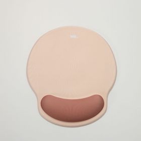 WE POP Tapis de souris avec repose poignet bi-color beige: matière tissu - tapis beige - repose poignet marron 