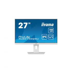 Ecran IIYAMA 27" Blanc IPS Ultra mince 0.4ms 100Hz 2560x1440 250 cd/m² HPs HDMI DisplayPort 4xUSB HUB(3.2) pied régl en haut 15cm Pivot TCO / XUB2792QSU-W6