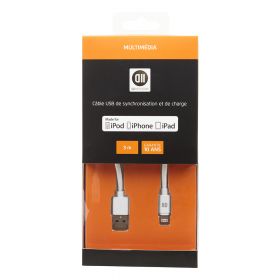 Câble USB pour Apple Lighting 3 m blanc