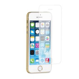 Verre trempé : Protection écran - dureté 9H (9 fois plus résistant) - anti-rayures - anti-bulles d'air - ultra-résistant - compatible pour iPhone 5, 5S, SE
