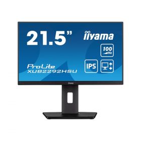Ecran IIYAMA 21,5" IPS ULTRA MINCE 0.4ms 100Hz 1920x1080 250 cd/m² HP 1xHDMI 1xDisplayPort 4xUSB-HUB (3.2) 15cm pied réglable en hauteur Pivot TCO