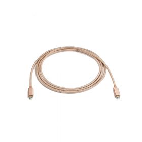 Câble USB-C mâle/USB-C mâle nylon 2 m - USB 3.1 - or rose très resistant - grande longueur