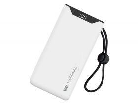 Batterie de secours WE - Power Bank, 10 000 mAh, couleur BLANC 1 port USB-A +1 port USB-C / 18W Charge rapide