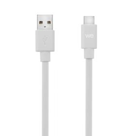 Câble USB-C mâle/USB A mâle plat 1 m - USB 3.1 gen 2 - blanc ne s'emmêle pas
