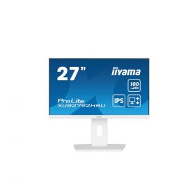 Ecran IIYAMA 27" Blanc dalle IPS 0.4ms ULTRA MINCE 1920x1080 16:9 100Hz 250 cd/m² 1xHDMI 1xDP 4xUSB HUB 3.2 HPs Pied réglable hauteur 15cm Pivot  XUB2792HSU-W6