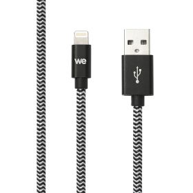 Câble USB-C/Lightning nylon tressé 2m - noir & blanc Charge rapide Connecteurs en métal