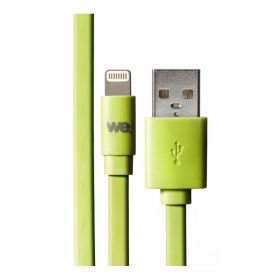 Câble Apple USB/lightning plat: évite de faire des noeuds 1m vert - en silicone