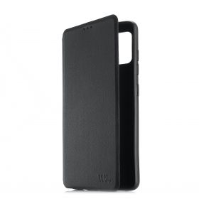 Etui folio CLASSIQUE Noir: Avec fenêtre - anti-chocs - léger - ultra-fin - fonction support - accès caméra - compatible pour Galaxy A21