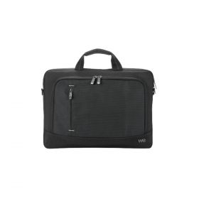 SACOCHE WE ECO 14.1'', éco-responsable en matière recyclé RPET 900D,  surface imperméable , noir  380x50x280