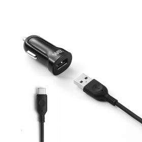 Bundle chargeur voit WE - câble USB / USBC chargeur 1USB x 2.4A - câble 1.20m Noir - câble détachable & torsadé