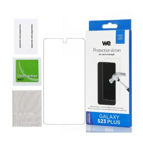 Verre trempé : Protection écran - dureté 9H (9 fois plus résistant) - anti-rayures - anti-bulles d'air - ultra-résistant - compatible pour S23+