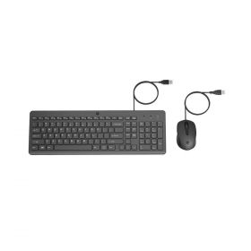 Clavier et souris filaires HP 150 Noir, AZERTY, précis et ergonomiques, clavier silencieux, touches ultraplates pour frappe rapide et productivité 240J7AA